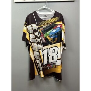 Joe Gibbs Racing T-Shirt Mens 3XL Multi Kyle Busch 18 M&Ms NASCAR All Over Print